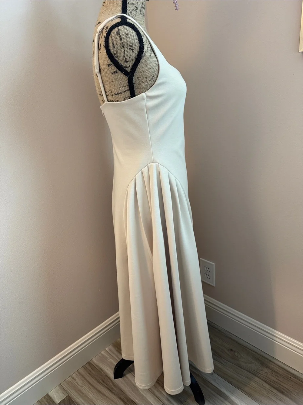 Peachy Beige Knit Bridesmaid or Summer Dress. - Picture 2 of 5